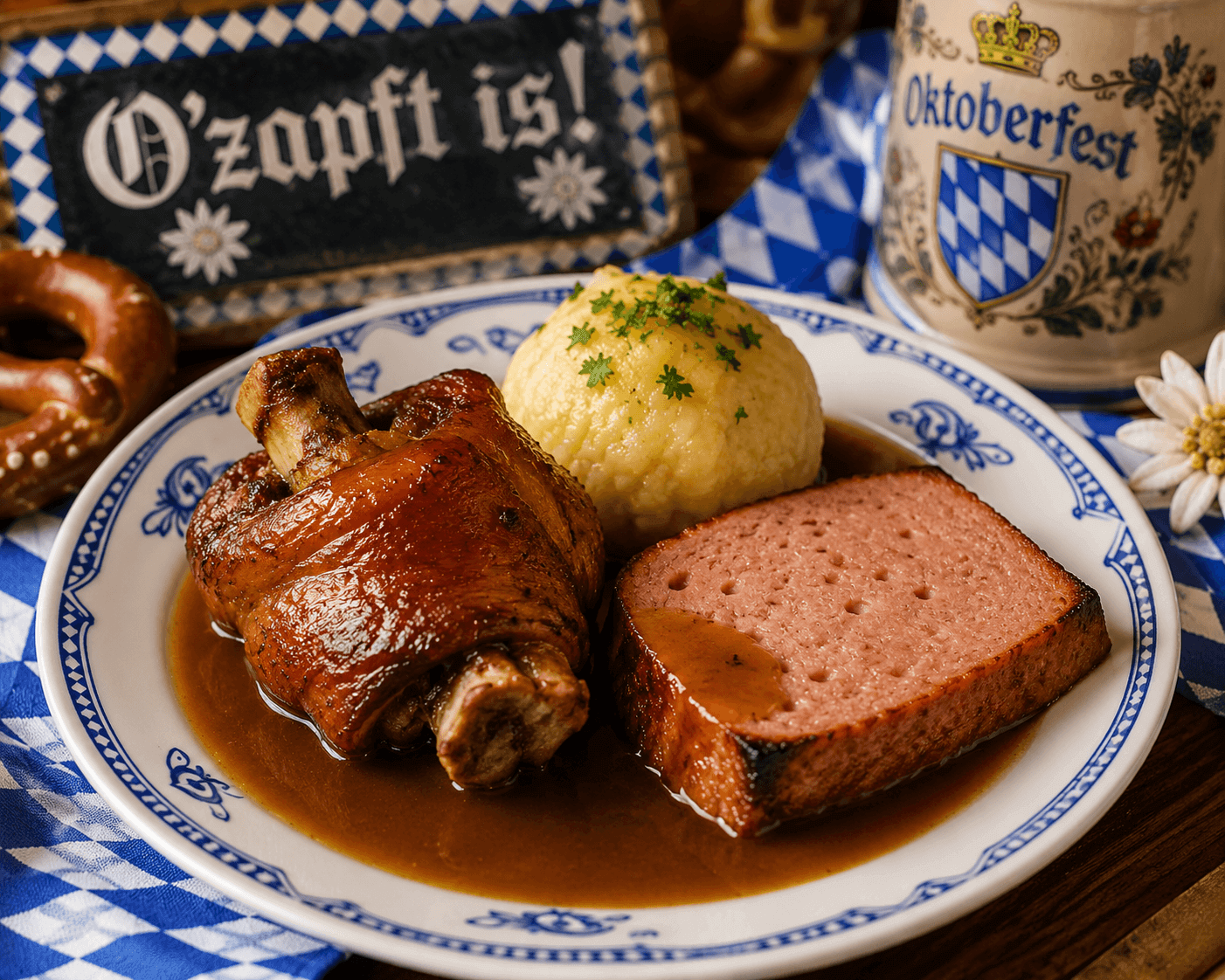 Deftiges Essen beim Oktoberfest